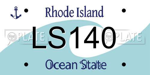 LS140 Rhode Island License Plate