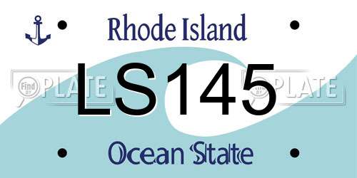 LS145 Rhode Island License Plate