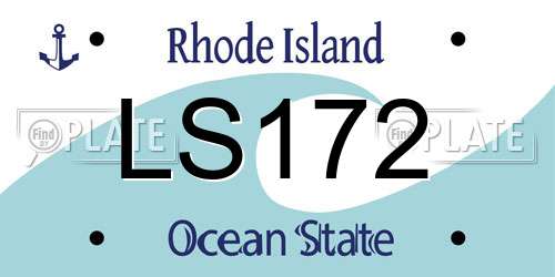 LS172 Rhode Island License Plate