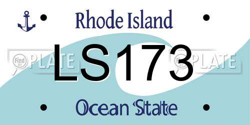 LS173 Rhode Island License Plate