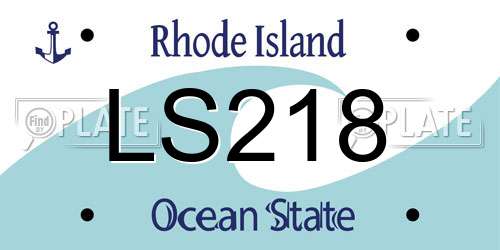 LS218 Rhode Island License Plate