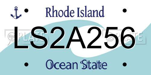 LS2A256 Rhode Island License Plate