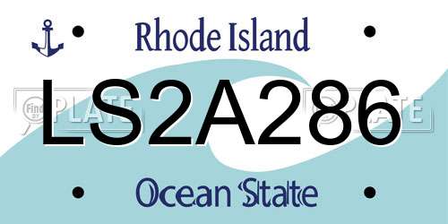 LS2A286 Rhode Island License Plate