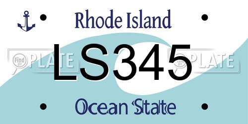 LS345 Rhode Island License Plate