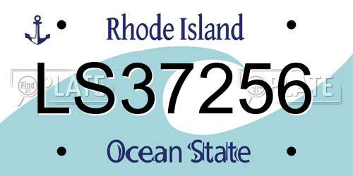 LS37256 Rhode Island License Plate