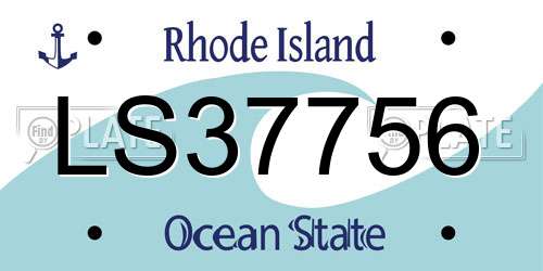 LS37756 Rhode Island License Plate