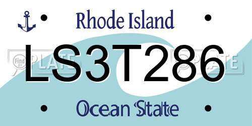 LS3T286 Rhode Island License Plate