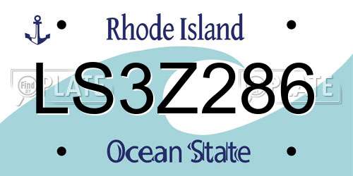 LS3Z286 Rhode Island License Plate