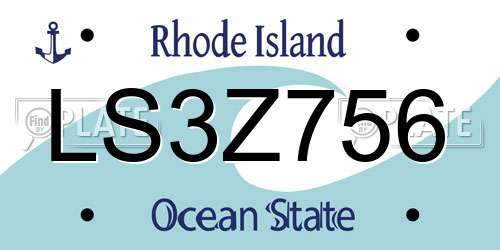 LS3Z756 Rhode Island License Plate