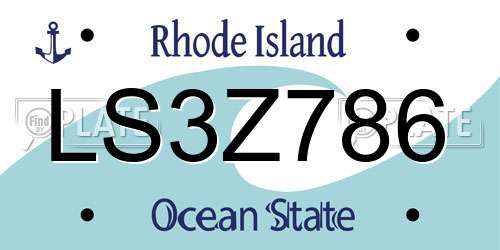 LS3Z786 Rhode Island License Plate