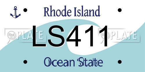 LS411 Rhode Island License Plate