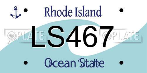 LS467 Rhode Island License Plate