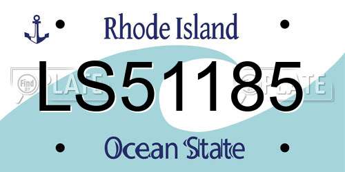 LS51185 Rhode Island License Plate