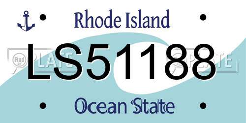 LS51188 Rhode Island License Plate