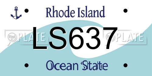 LS637 Rhode Island License Plate