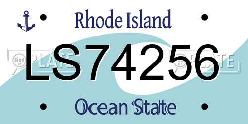 LS74256 Rhode Island License Plate