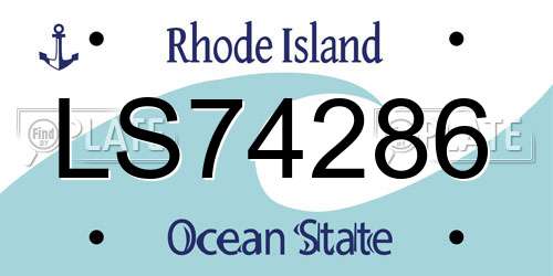LS74286 Rhode Island License Plate