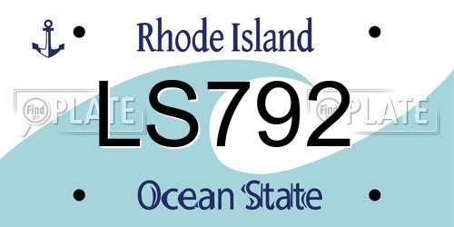LS792 Rhode Island License Plate