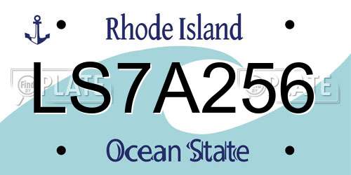 LS7A256 Rhode Island License Plate