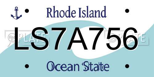 LS7A756 Rhode Island License Plate