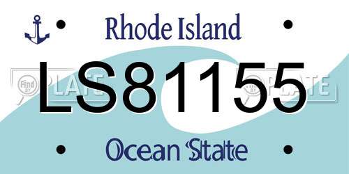 LS81155 Rhode Island License Plate