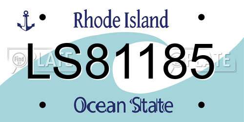 LS81185 Rhode Island License Plate