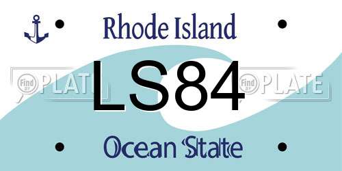 LS84 Rhode Island License Plate