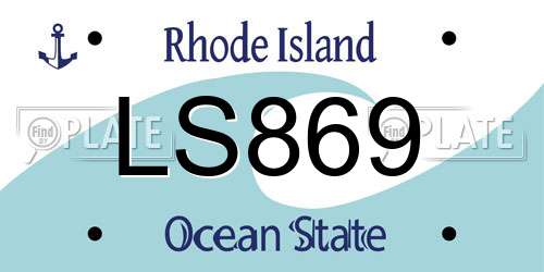 LS869 Rhode Island License Plate