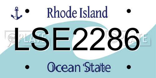 LSE2286 Rhode Island License Plate