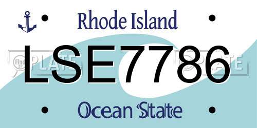 LSE7786 Rhode Island License Plate