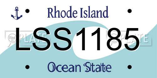 LSS1185 Rhode Island License Plate