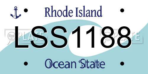 LSS1188 Rhode Island License Plate