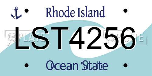 LST4256 Rhode Island License Plate