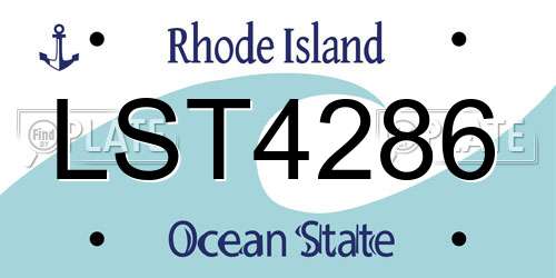 LST4286 Rhode Island License Plate