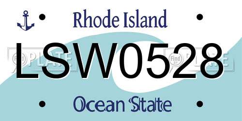 LSW0528 Rhode Island License Plate