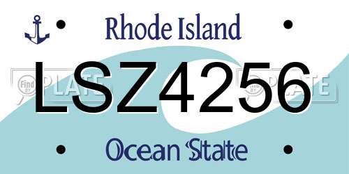 LSZ4256 Rhode Island License Plate