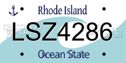 LSZ4286 Rhode Island License Plate