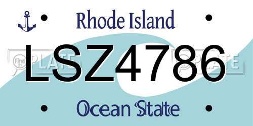 LSZ4786 Rhode Island License Plate