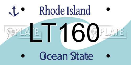 LT160 Rhode Island License Plate