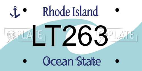LT263 Rhode Island License Plate