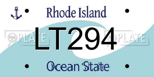 LT294 Rhode Island License Plate