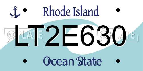 LT2E630 Rhode Island License Plate