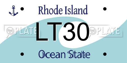 LT30 Rhode Island License Plate