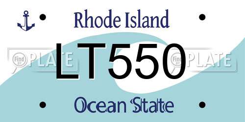 LT550 Rhode Island License Plate