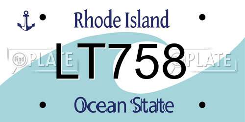 LT758 Rhode Island License Plate