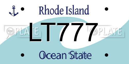 LT777 Rhode Island License Plate