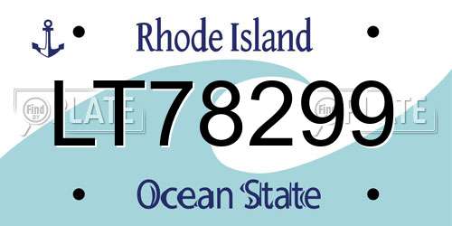 LT78299 Rhode Island License Plate