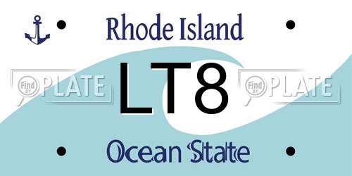 LT8 Rhode Island License Plate