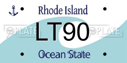 LT90 Rhode Island License Plate