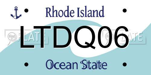 LTDQ06 Rhode Island License Plate